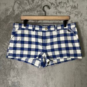 Abercrombie‎ Mini Vintage Plaid Shorts Y2K Low Rise Blue Preppy Size 12